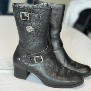 Harley-Davidson "Serita" Women's Black Leather Heeled Motorcycle Boot